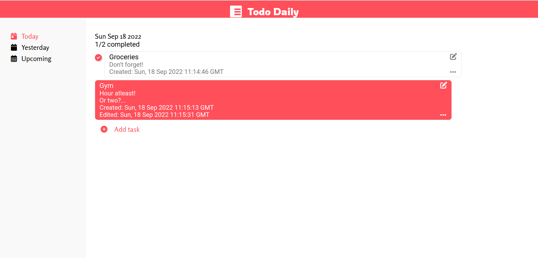 Todo Daily example
